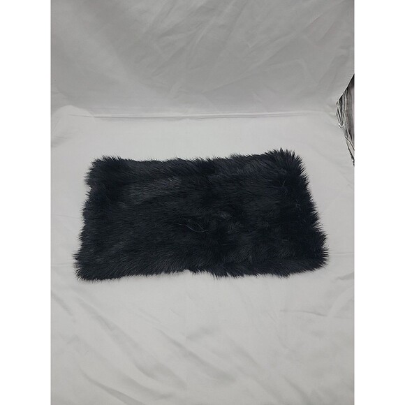 Womens Elegant Black Rabbit Fur Neck Warmer Infinity Scarf One Size - Picture 3 of 6